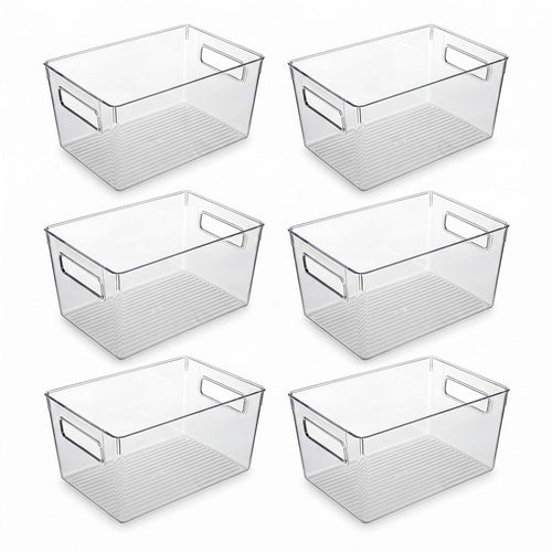 Bacs organiseurs frigo transparents - set 6 pièces